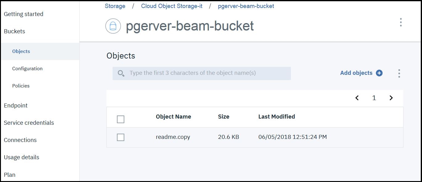 Result file shown in the object storage bucket