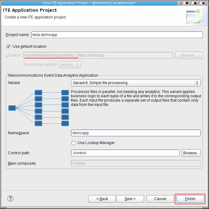 ITE Application Project wizard